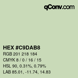 カラーコード: HEX #C9DAB8 | qconv.com