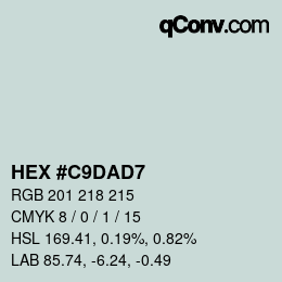 カラーコード: HEX #C9DAD7 | qconv.com