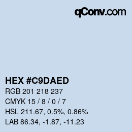 颜色代码: HEX #C9DAED | qconv.com