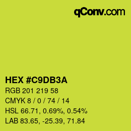 Color code: HEX #C9DB3A | qconv.com