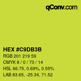 カラーコード: HEX #C9DB3B | qconv.com
