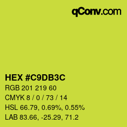 Color code: HEX #C9DB3C | qconv.com
