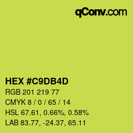 颜色代码: HEX #C9DB4D | qconv.com