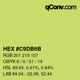 Color code: HEX #C9DB6B | qconv.com
