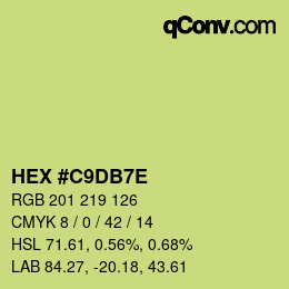 Color code: HEX #C9DB7E | qconv.com