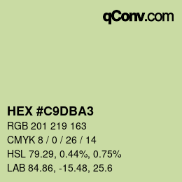 カラーコード: HEX #C9DBA3 | qconv.com