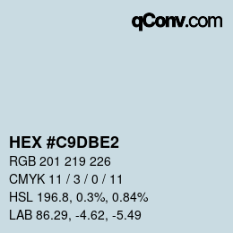カラーコード: HEX #C9DBE2 | qconv.com