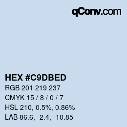 Farbcode: HEX #C9DBED | qconv.com