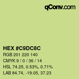 Color code: HEX #C9DC8C | qconv.com