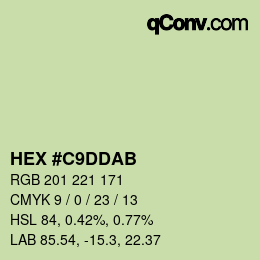 カラーコード: HEX #C9DDAB | qconv.com