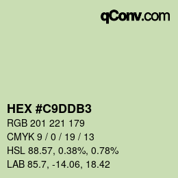 カラーコード: HEX #C9DDB3 | qconv.com