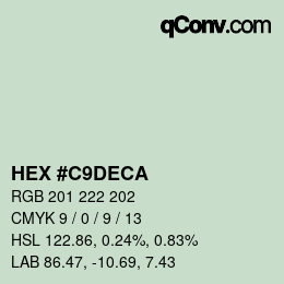 カラーコード: HEX #C9DECA | qconv.com