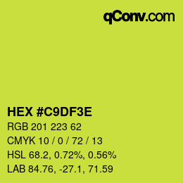 カラーコード: HEX #C9DF3E | qconv.com