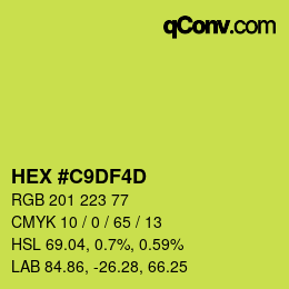 カラーコード: HEX #C9DF4D | qconv.com