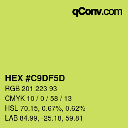Color code: HEX #C9DF5D | qconv.com