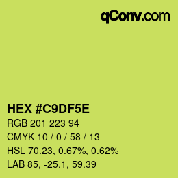 Code couleur: HEX #C9DF5E | qconv.com