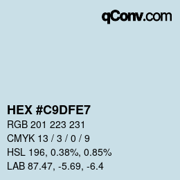 Color code: HEX #C9DFE7 | qconv.com