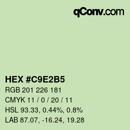 Color code: HEX #C9E2B5 | qconv.com