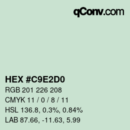 Color code: HEX #C9E2D0 | qconv.com