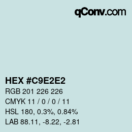 カラーコード: HEX #C9E2E2 | qconv.com
