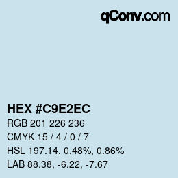 Color code: HEX #C9E2EC | qconv.com