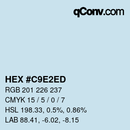 カラーコード: HEX #C9E2ED | qconv.com