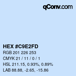 颜色代码: HEX #C9E2FD | qconv.com