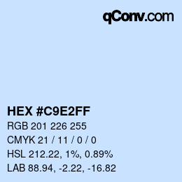 颜色代码: HEX #C9E2FF | qconv.com