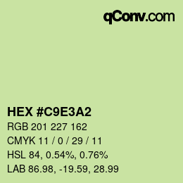 カラーコード: HEX #C9E3A2 | qconv.com