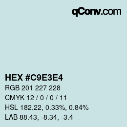 Color code: HEX #C9E3E4 | qconv.com