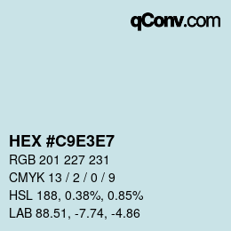 Color code: HEX #C9E3E7 | qconv.com