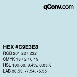 Color code: HEX #C9E3E8 | qconv.com