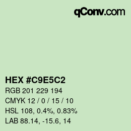 Color code: HEX #C9E5C2 | qconv.com