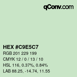 Color code: HEX #C9E5C7 | qconv.com