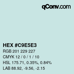 Farbcode: HEX #C9E5E3 | qconv.com