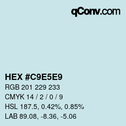 カラーコード: HEX #C9E5E9 | qconv.com
