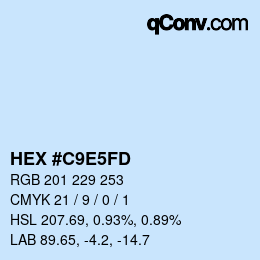 Color code: HEX #C9E5FD | qconv.com