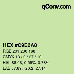 颜色代码: HEX #C9E6A8 | qconv.com