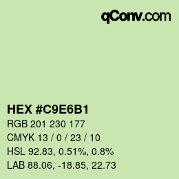 Farbcode: HEX #C9E6B1 | qconv.com