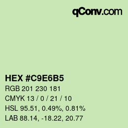 Color code: HEX #C9E6B5 | qconv.com