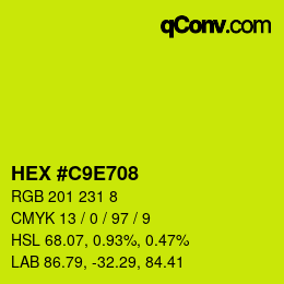 カラーコード: HEX #C9E708 | qconv.com