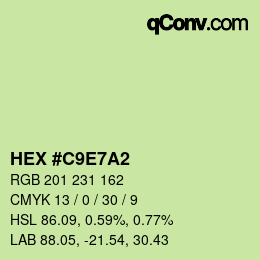 颜色代码: HEX #C9E7A2 | qconv.com