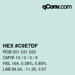 Color code: HEX #C9E7DF | qconv.com