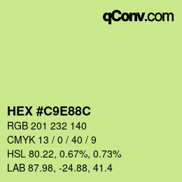 カラーコード: HEX #C9E88C | qconv.com