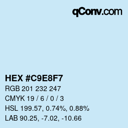 カラーコード: HEX #C9E8F7 | qconv.com