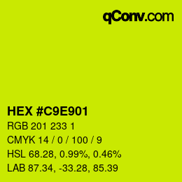 Color code: HEX #C9E901 | qconv.com