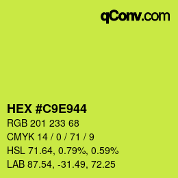 颜色代码: HEX #C9E944 | qconv.com