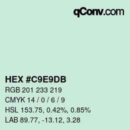 颜色代码: HEX #C9E9DB | qconv.com