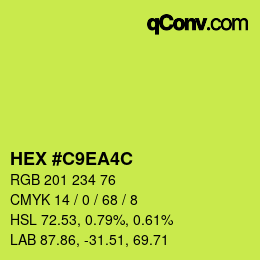 Color code: HEX #C9EA4C | qconv.com