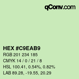 カラーコード: HEX #C9EAB9 | qconv.com